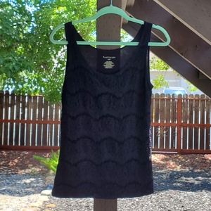 EUC - Van Heusen | Black Lace Front Tank Top Size S